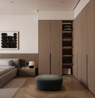 Armoire et penderie intégrées en panneaux de paille écologiques, personnalisables en usine, style minimaliste, pour chambre d'enfant