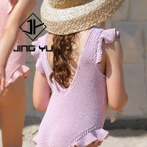 Wholesale Factory <b>Kids</b> Bathing <b>Suit</b> Ruffle Ruffles <b>Kids</b> Swimsuit Custom Girls Recycled Nylon One Piece Bikini - Product Image 2