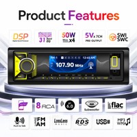 Autoradio simple DIN avec DSP, lecteur MP3, écran couleur TFT, Bluetooth 6.0, sortie RCA de qualité supérieure, égaliseur 31 bandes et son X-Bass
