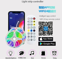 Kit LED RGB intelligent avec contrôleur d'application, vente chaude, 5M 10M, WIFI BT, bande lumineuse LED RGB 5050