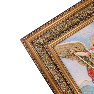 Decoración de Pared de San Miguel Arcángel, 43*53cm, Lienzo Religioso Dorado, Cuadros Artísticos con Marco, Decoración Católica para el Hogar - Product Image 3