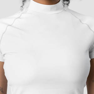 Fabricante OEM, Tops Cortos Personalizados para Mujer en Tela Lisa Transpirable, Camisetas Cortas para Mujer, Tu Propio Diseño - Product Image 3