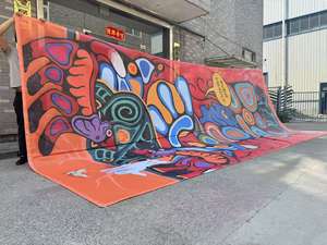 Dijital renkli baskı ile özel büyük boy inşaat afiş taşınabilir açık PVC çit Mesh reklam - Product Image 3