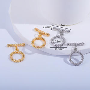 Nuevo 22*32mm <span class=keywords><strong>Pummel</strong></span> hueco redondo OT hebilla No se decolora juego de botones de Latón chapado en oro para collar accesorios de joyería - Product Image 6