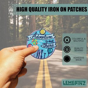 Adventure Is Out There Embroidery <b>Patch</b> 3 Inches Iron <b>On</b> <b>Sew</b> <b>On</b> Travel Applique <b>Patch</b> For Bags - Product Image 4