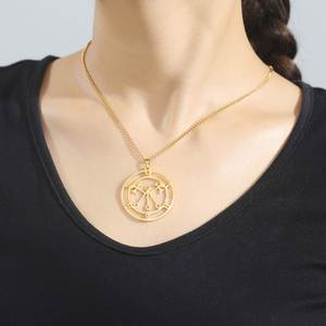 Collar con Colgante Myshape <span class=keywords><strong>Ars</strong></span> <span class=keywords><strong>Goetia</strong></span> Demon Seal Marbas para Mujer, Amuleto Curativo de Salomón, Joyería Gótica de Acero Inoxidable - Product Image 4