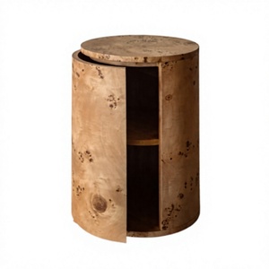 Tavolino <span class=keywords><strong>Rotondo</strong></span> Moderno Vernier <span class=keywords><strong>in</strong></span> Legno di <span class=keywords><strong>Radica</strong></span>, Arredamento per Soggiorno <span class=keywords><strong>in</strong></span> Legno Massello per Uso Domestico - Product Image 3