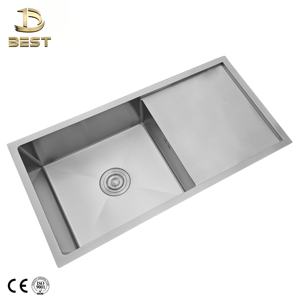 Tablero escurridor de fregadero de cocina de un solo cuenco de acero inoxidable hecho a mano 86*45CM Undermounted sin grifo cepillado Origen de Vietnam - Product Image 5