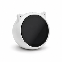 Réveil intelligent en forme de chat robot avec affichage de l'heure mondiale, Wi-Fi et assistant vocal pour tables de chevet et routines quotidiennes à la maison
