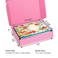 Caja de correo de cosméticos Rosa Papel Kraft con flauta electrónica Cartón corrugado Impresión en relieve impermeable para embalaje de correo