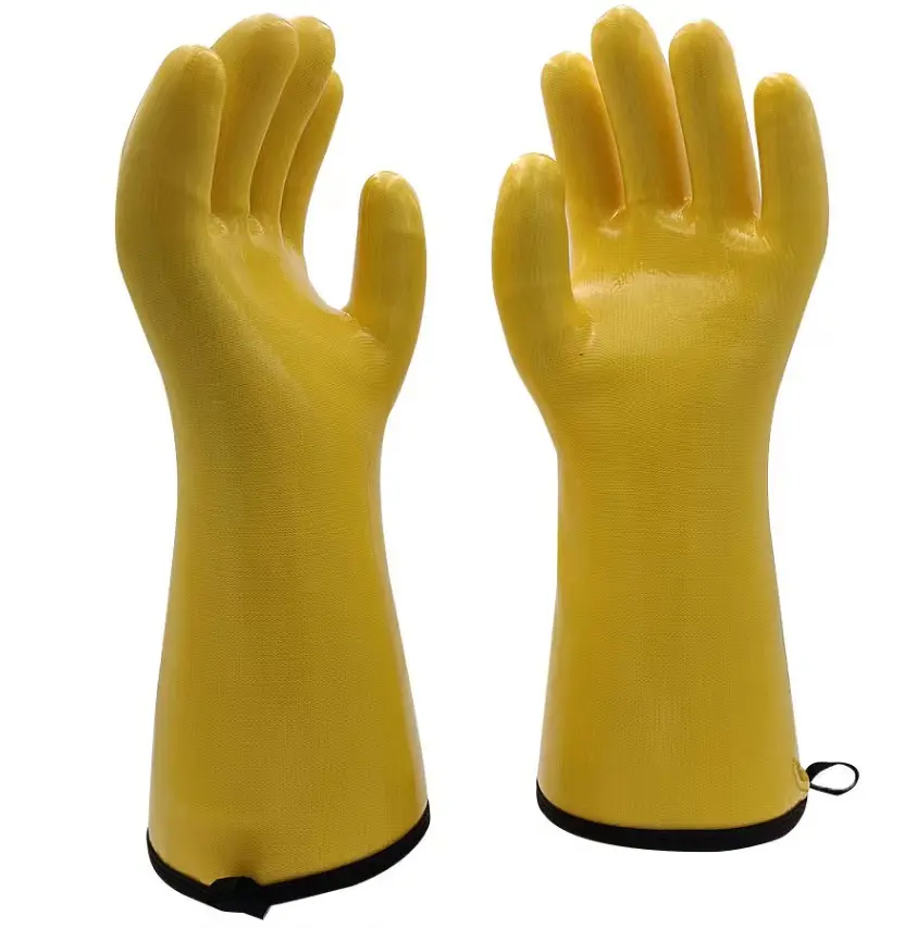 Liquid Silicone Rubber BBQ Waterproof Heat Resistant Gloves BBQ Grill Cooking Anti-cut Level 4 Gloves