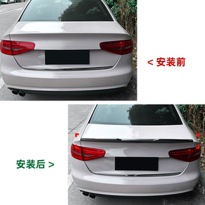 สปอยเลอร์หลังทรง Ducktail สำหรับ Audi A4 S4 B8 ปี 2009-2016 สีดำ Piano Black ลายคาร์บอนไฟเบอร์ วัสดุ ABS สำหรับตกแต่งภายนอก - Product Image 4
