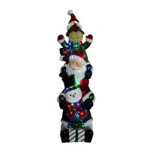 Overlapping Reindeer, Santa Claus & Snowmen with <b>LED</b> <b>Lights</b> - Product Image 1