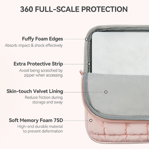 Sac pour ordinateur portable pour MacBook <span class=keywords><strong>Air</strong></span>/Pro 13/14/16 pouces, polyester, élégant, doux, imperméable, léger, housse matelassée protectrice - Product Image 4