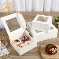 Boîte d'emballage de luxe en papier pour pâtisseries, macarons, éclairs, 6, 7, 8, 10 pouces, jetable