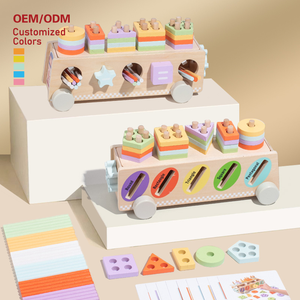 Best Selling Montessori Wooden Multi-Function Column New Design Early Educational Recognition Learning <b>Toy</b> for Boys and Girls - Product Image 1