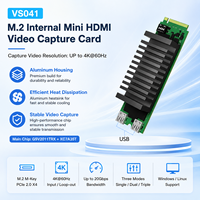 Tarjeta de Captura de Video Interna M.2 4K*60Hz HDMI 2.0 PCIe 2.0 X4 YUY2 con Salida en Bucle para PC Linux, Transmisión y Grabación