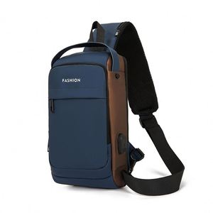 Bolso de Pecho de un Solo Hombro para Hombre Niu Siku, de PU Suave, Impermeable, Antirrobo, con Cierre de Cremallera USB, Ligero, para Deportes al Aire Libre - Product Image 5