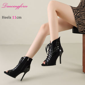 <span class=keywords><strong>Bottines</strong></span> courtes à lacets pour femmes, talons hauts sexy de 11 cm, pour la <span class=keywords><strong>danse</strong></span>, les soirées, la <span class=keywords><strong>danse</strong></span> de salon, le <span class=keywords><strong>jazz</strong></span> et la pole dance - Product Image 3