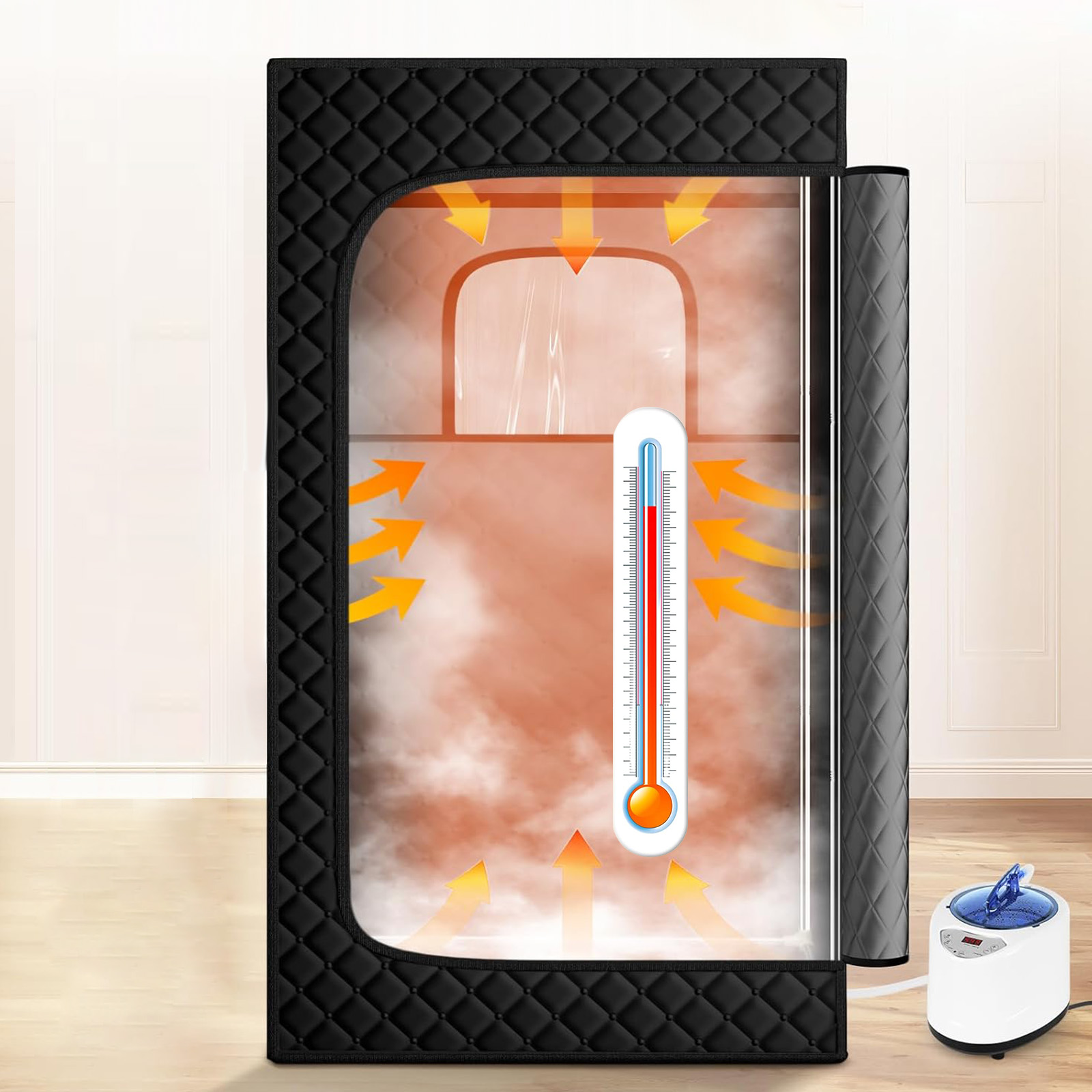 Vanace Portable Indoor Steam Sauna Tent Durable Waterproof with 3L Steamer for Corner House Spa Tubs Bath & Toilet Supplies