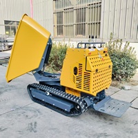 Mini-dumper sur chenilles KUUGAO homologué CE, alimenté au diesel/essence, moteur Briggs&Stratton 13,5 CV, godet de 594 dm³, chargeur sur chenilles 1200 kg