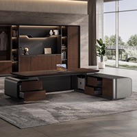 Ensemble de chaise de bureau exécutive modulaire de luxe moderne avec armoire latérale en bois et combinaison de bibliothèque pour usage commercial