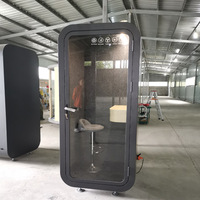 Cabine téléphonique mobile silencieuse à succès, salle de karaoké, salle de diffusion en direct partagée, bureau extérieur, cabine de conteneur