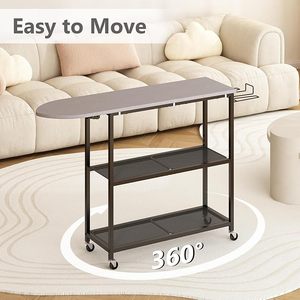 <span class=keywords><strong>Table</strong></span> à <span class=keywords><strong>repasser</strong></span> à 2 niveaux, support de vêtements amovible à 360 degrés, planche de bois pour salle de bain, accessoire de porte-vêtements - Product Image 5