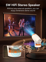 Projecteur intelligent HY330 pour divertissement familial, Android 14, 720P, 200 lumens, haut-parleur 5W, projecteur de films LED portable pour enfants