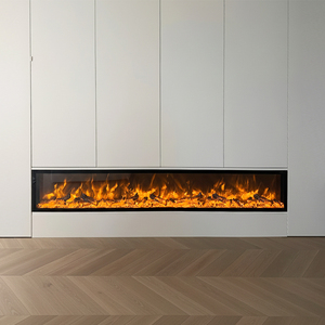 Insert de cheminée électrique linéaire encastré moderne, flamme réaliste 7 couleurs, fonction de <span class=keywords><strong>chauffage</strong></span> décorative pour fond de télévision - Product Image 1