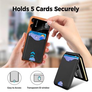 Portefeuille pour téléphone avec porte-cartes MagSafe, miroir de maquillage, blocage RFID magnétique renforcé pour iPhone avec support réglable - Product Image 4