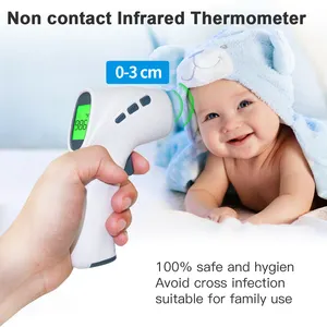 Termómetro infrarrojo para la frente, dispositivo médico con pantalla LCD, sin contacto, para el hogar y Hospital