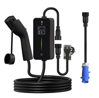Chargeur EV Portable Type 2 7kW 32A IP55 Écran LED. Brésil 2-en-1, Câble AC, pour Maison & Extérieur