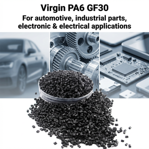 ไนล่อนโพลีเอไมด์ <span class=keywords><strong>PA6</strong></span> <span class=keywords><strong>GF30</strong></span>สารหน่วงไฟ PA66 V0 <span class=keywords><strong>GF30</strong></span>เรซินเกรดฉีดขึ้นรูปความแข็งแรงสูง - Product Image 1