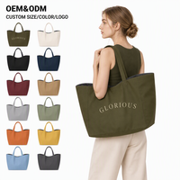 Grand sac de shopping en tissu personnalisé, sac fourre-tout en toile vert olive avec sangles en sangle, écologique, réutilisable pour les sorties féminines