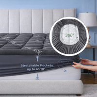 Protège-matelas en tissu de bambou lavable, respirant, doux, épais, matelassé, tricoté, antibactérien, certifié Oeko-Tex