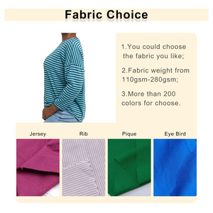 T-Shirt all'ingrosso con stampa personalizzata alla rinfusa <span class=keywords><strong>nera</strong></span> 220 GSM pesante manica 3/4 con orlo curvo in cotone tinta unita per le donne - Product Image 3