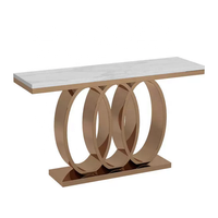 Table d'appoint en marbre pour entrée de maison, meuble en métal, table de séparation de pièce moderne et minimaliste de luxe, console de couloir simple et étroite