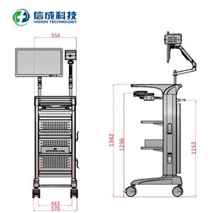Manufacturer High Quality Mobile Laparoscope Tower 4 Layer Medical Cart Endoscopy Endoscope Trolley For Sale