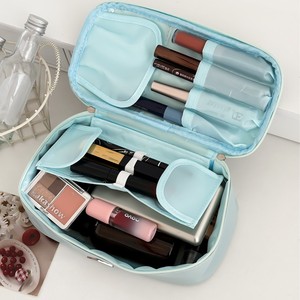 Nouvelle trousse de maquillage minimaliste de grande capacité, couleur unie, sac de voyage haut de gamme, trousse de maquillage classifiée - Product Image 4