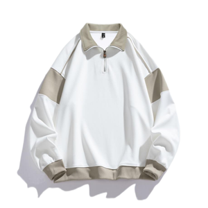 Pull à capuche personnalisé pour hommes, col montant brodé, découpe, épaules lâches, goutte écologique, séchage rapide - Product Image 1