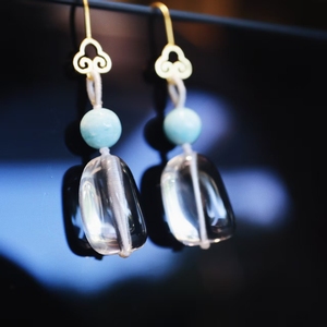 Thời Trang Tự Nhiên Nguyên Chất Cơ Thể Trắng Pha Lê Tòn Ten Hình Giọt Nước Bông Tai Nữ Linh Vật Tự Làm Đồ Trang Sức Cưới - Product Image 2