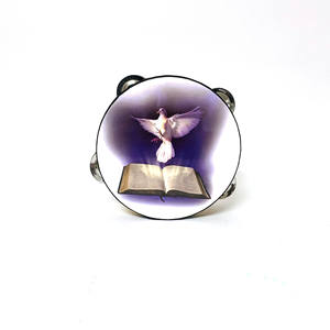 กลองแทมบูรีนสองแถว เครื่องดนตรีออร์ฟ บลูโดฟ ขนาด 6 นิ้ว 8 นิ้ว 10 นิ้ว กลองระฆัง นกพิราบแห่งสันติภาพ กลองมือ ของเล่นดนตรี - Product Image 4