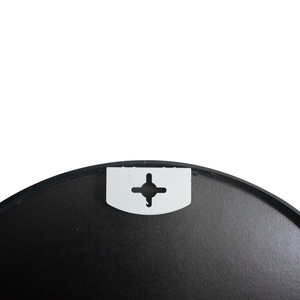 Miroir mural rond moderne décoratif de 24 pouces avec cadre en métal noir pour salon et salle de bain - Product Image 4