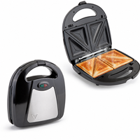 Machine à sandwich électrique double face chauffante antiadhésive, pour deux tranches, cuisson rapide, bord scellé, toucher froid, idéale pour le petit-déjeuner en famille