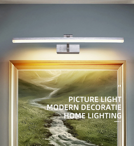 Applique murale LED moderne, blanche, rectangulaire, en plastique, pour miroir de salle de bain, montage en surface, 4100K, blanc neutre, design minimaliste - Product Image 2