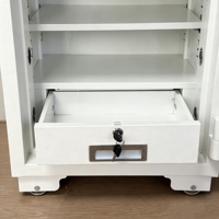 Caja Fuerte Contra Incendios de Doble Cerradura Tipo Gabinete con Ruedas, Cuerpo de Acero Resistente Anti-Robo, Armario para Objetos de Valor