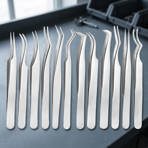<b>Stainless</b> <b>Steel</b> Eyelash Tweezers Set Precision Pointed Tip Smooth Surface for Lash Application - Product Image 6
