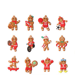 12 pièces ornements suspendus d'arbre <span class=keywords><strong>de</strong></span> Noël ornements d'homme en pain d'épice en PVC pour la décoration <span class=keywords><strong>de</strong></span> la maison - Product Image 6