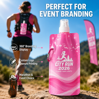 Pochette pliable écologique sans BPA, recyclable, 500 ml, pour événements sportifs et cadeaux promotionnels